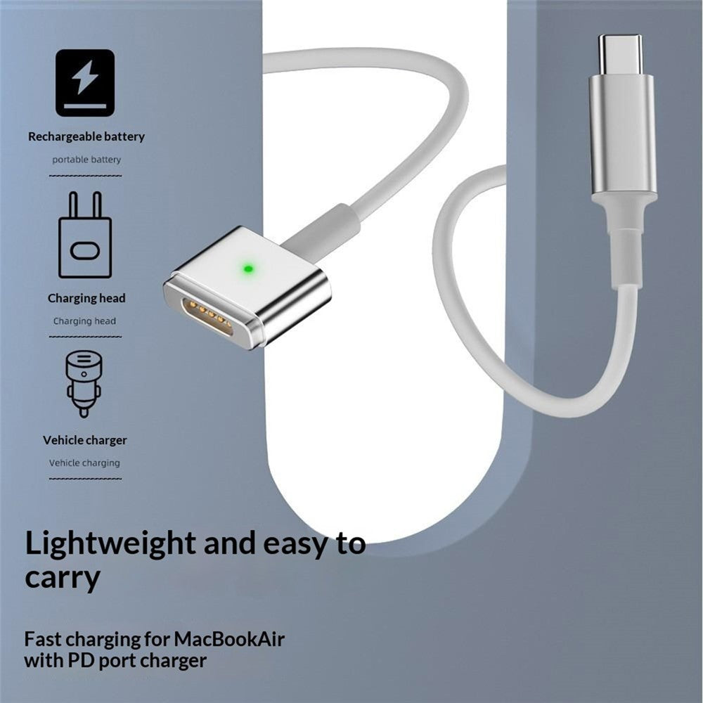 D036 1,8 m USB-C han til kompatibel med MagSafe 2 opladningskabel 100W PD hurtigopladningskabel til MacBook Air / Pro 2012-2016