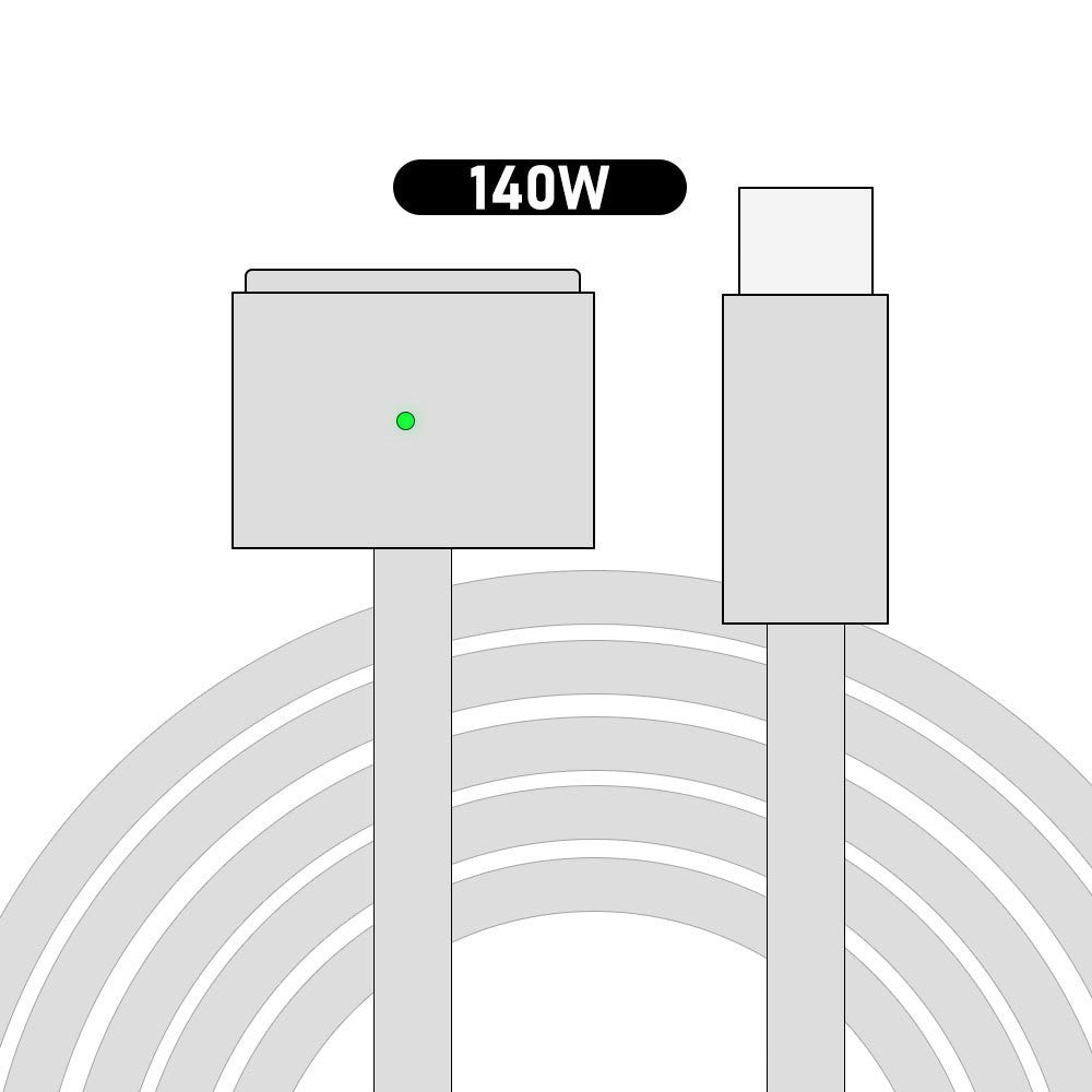 D038 2m USB-C till kompatibel med MagSafe 3 laddningskabel 140W PD snabbladdningskabel för MacBook Pro 14/16 tum/Air M2/M3