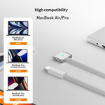 D038 2m USB-C till kompatibel med MagSafe 3 laddningskabel 140W PD snabbladdningskabel för MacBook Pro 14/16 tum/Air M2/M3