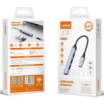 LDNIO DS-104U 4-in-1 USB-A Hub Multifunctional 480Mbps 3xUSB2.0 + 3.5mm Audio Adapter for Laptop Desktop