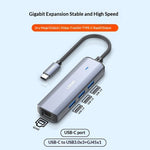 LDNIO DS-124C USB-C Hub 4-in-1 Docking Station Type-C to 3xUSB 3.0+RJ45 Gigabit Ethernet Adapter for Laptop