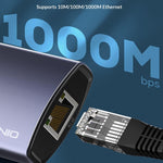 LDNIO DS-124C USB-C Hub 4-in-1 Docking Station Type-C to 3xUSB 3.0+RJ45 Gigabit Ethernet Adapter for Laptop