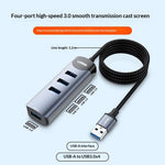 LDNIO DS-134U USB-A to 4-Port USB 3.0 Hub with 1.2m Cable 5Gbps High Speed Data Transfer Adapter