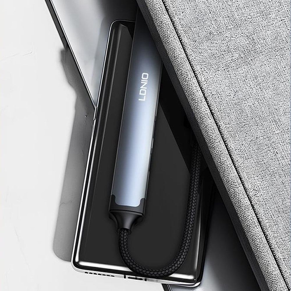 LDNIO DS-144C 4-i-1 USB-C Hub med 3 USB3.0-porte + RJ45 Gigabit Ethernet-adapter til bærbar computer