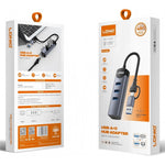 LDNIO DS-144UC USB-C + USB-A til 3-ports USB3.0 Splitter Hub RJ45 Gigabit Ethernet Adapter