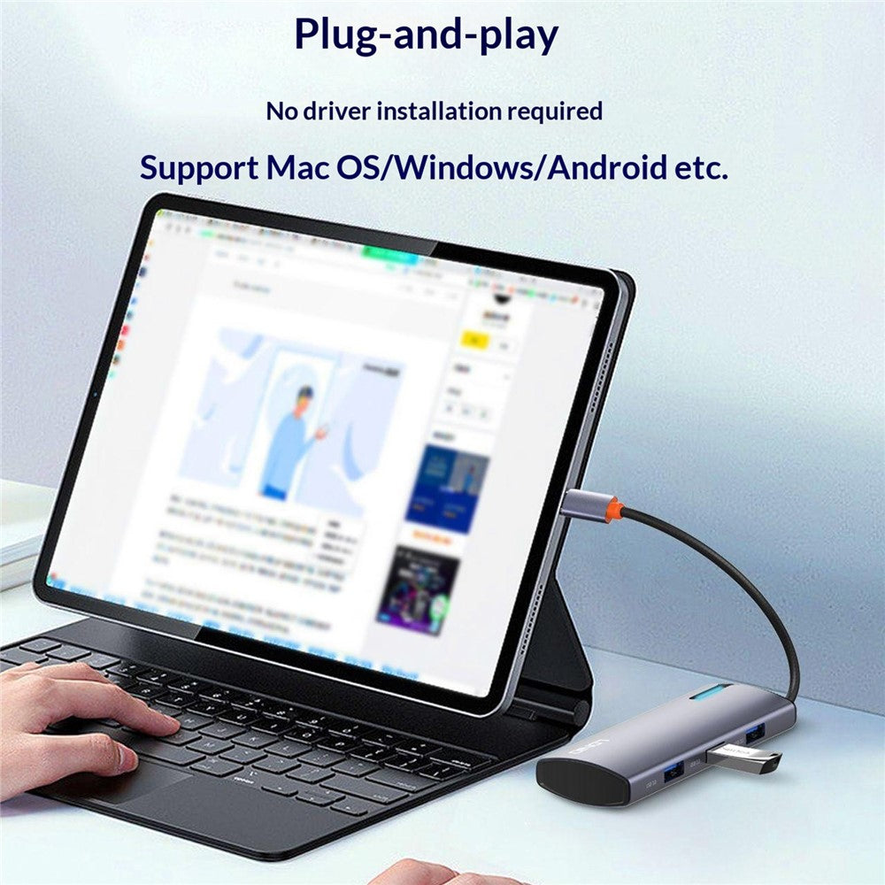 LDNIO DS-17H USB-C Hub 7 in 1 4K HD PD 100W Fast Charging USB3.0 SD TF Card Reader