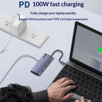 LDNIO DS-17H USB-C Hub 7 in 1 4K HD PD 100W Fast Charging USB3.0 SD TF Card Reader