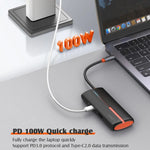 LDNIO DS-25H Type-C Hub 5-in-1 HD 4K 30Hz PD 100W Fast Charging 3 USB3.0 Splitter Adapter