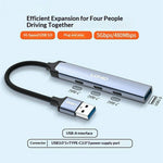 LDNIO DS-74U 4 in 1 Hub USB-A to USB 3.0 5Gbps + 3 Type-C 2.0 Adapter for Laptop PC