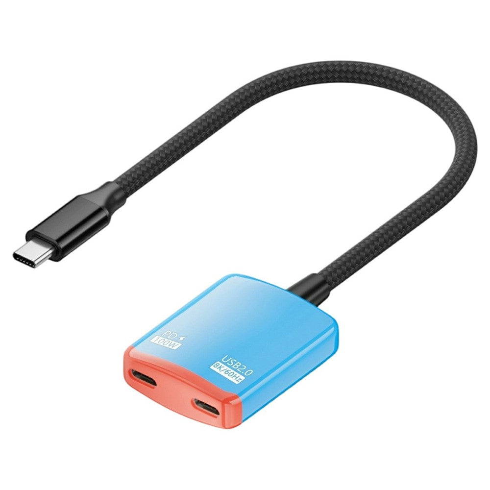 D0249 Type-C Hub 2 in 1 Converter 100W PD Fast Charging 8K@60Hz HD Display for AR Glasses Gaming Console