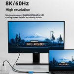 D0249 Type-C Hub 2 in 1 Converter 100W PD Fast Charging 8K@60Hz HD Display for AR Glasses Gaming Console