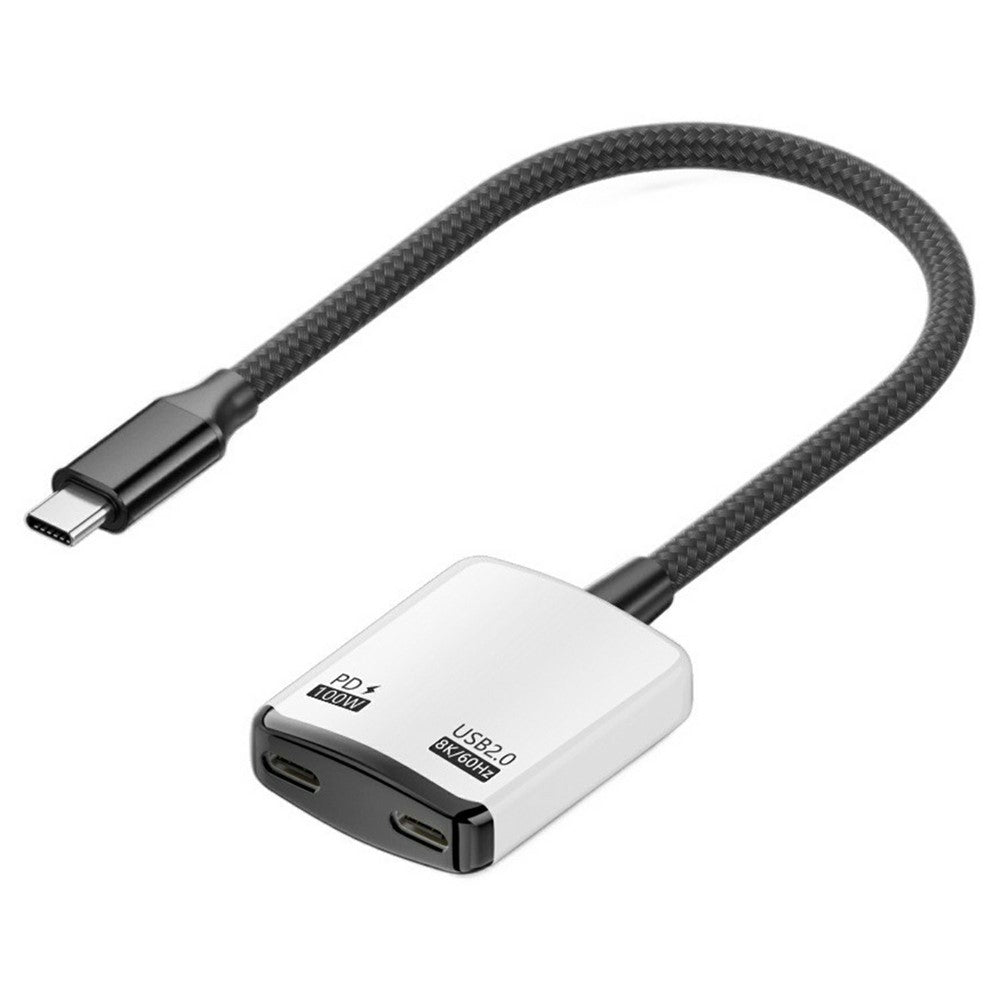 D0249 Type-C Hub 2 in 1 Converter 100W PD Fast Charging 8K@60Hz HD Display for AR Glasses Gaming Console