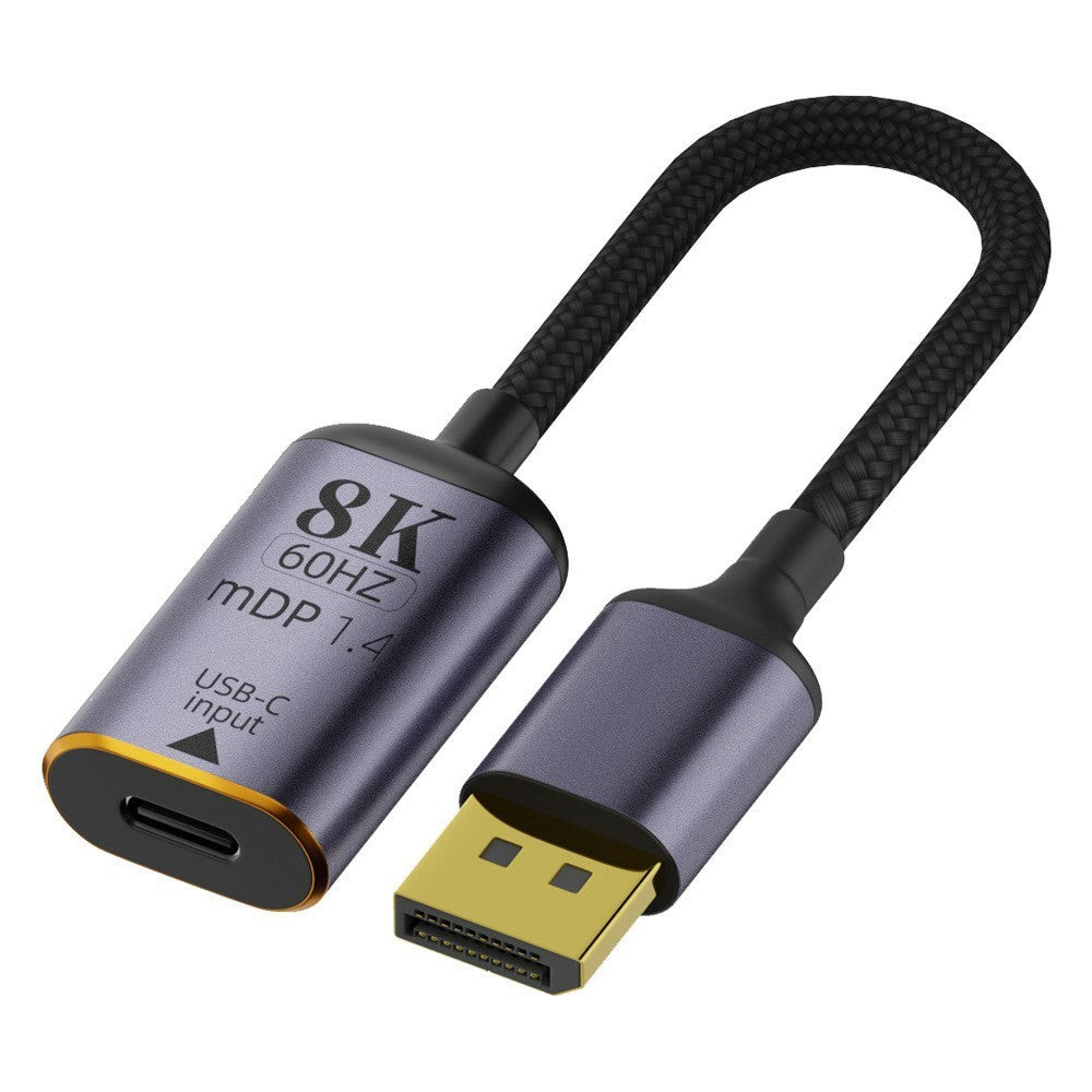 DP020 USB-C hona till DisplayPort 1.4 hane-adapter 8K / 60Hz videokonverteringskabel för MacBook Laptop-skärm