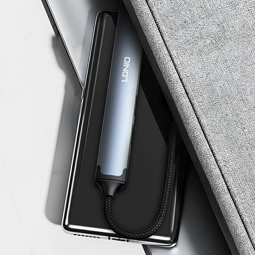 LDNIO DS-87C 7 in 1 USB-C Hub USB 3.0 + USB 2.0 Splitter Aluminum Alloy High Speed Data Transfer Adapter