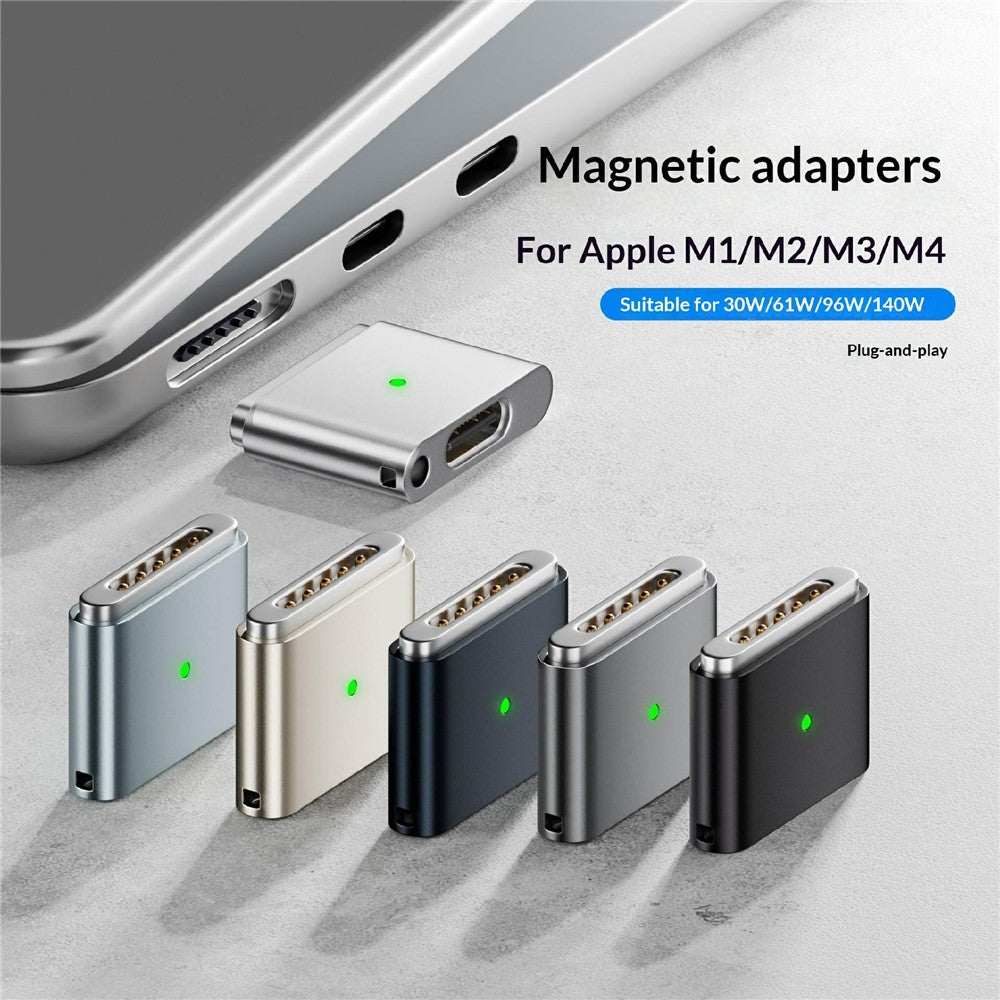 AP3-100T USB-C hona till kompatibel med MagSafe 3 hane magnetisk adapter 100W PD snabbladdningsomvandlare för MacBook Pro/Air