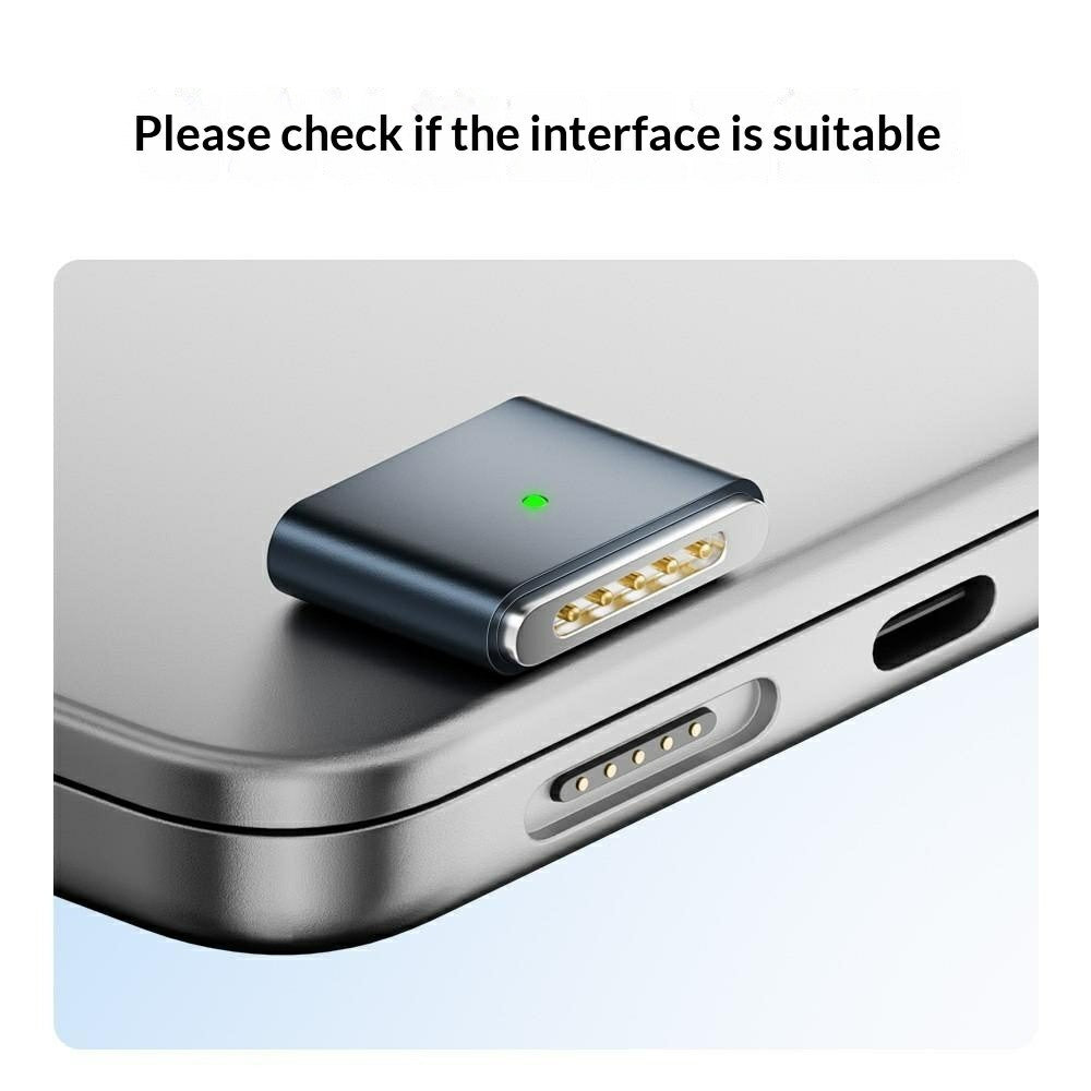 AP3-100T USB-C hona till kompatibel med MagSafe 3 hane magnetisk adapter 100W PD snabbladdningsomvandlare för MacBook Pro/Air