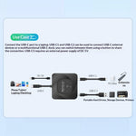 C-HD019 USB-C Switch 2-in-1 Out Bidirectional Converter 8K 60Hz 10Gbps Data Transfer 100W PD Charging