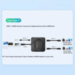 C-HD019 USB-C Switch 2-in-1 Out Bidirectional Converter 8K 60Hz 10Gbps Data Transfer 100W PD Charging