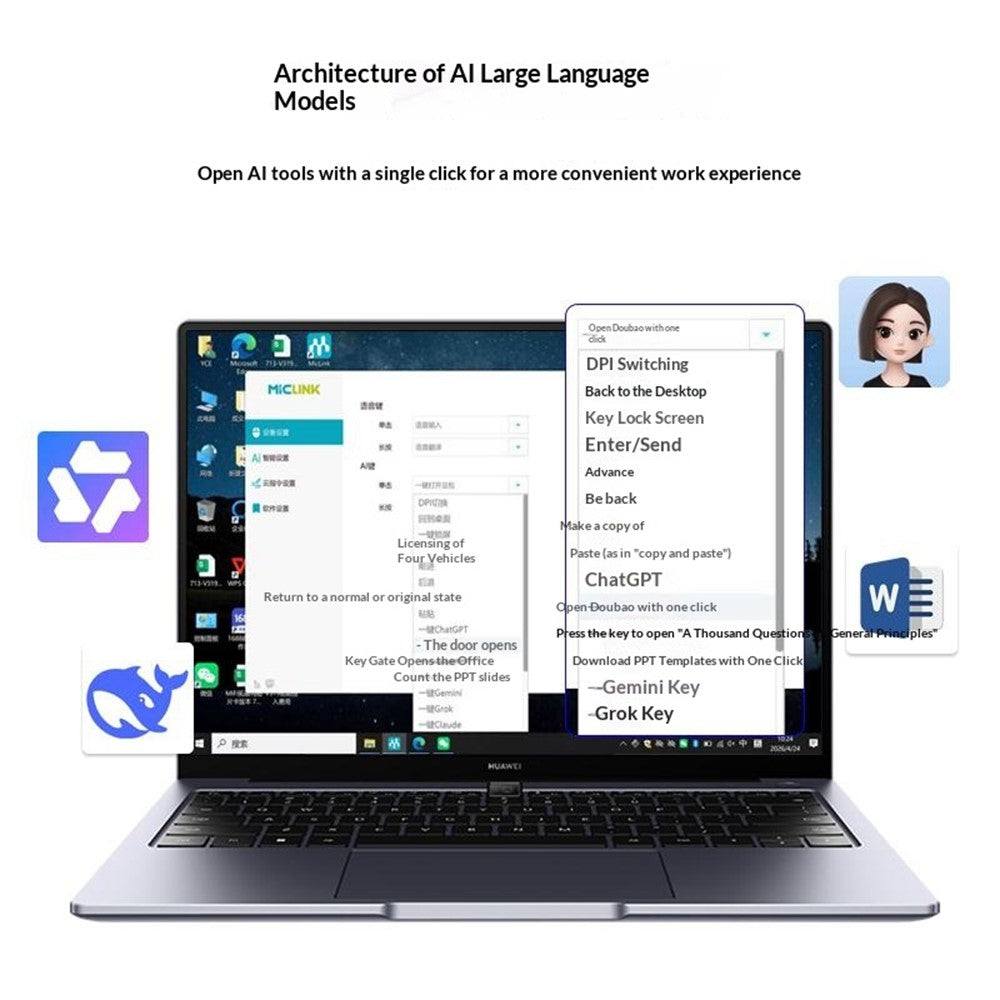 YCE V323 5-in-1 AI Voice Hub Type-C to 3 USB 2.0 Translator 146 Languages Real-time Translation