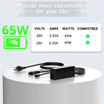 65W Laptop Charger 20V 3.25A for Lenovo IdeaPad 3 / IdeaPad 5 / Flex 5 Power Adapter 4.0x1.7mm