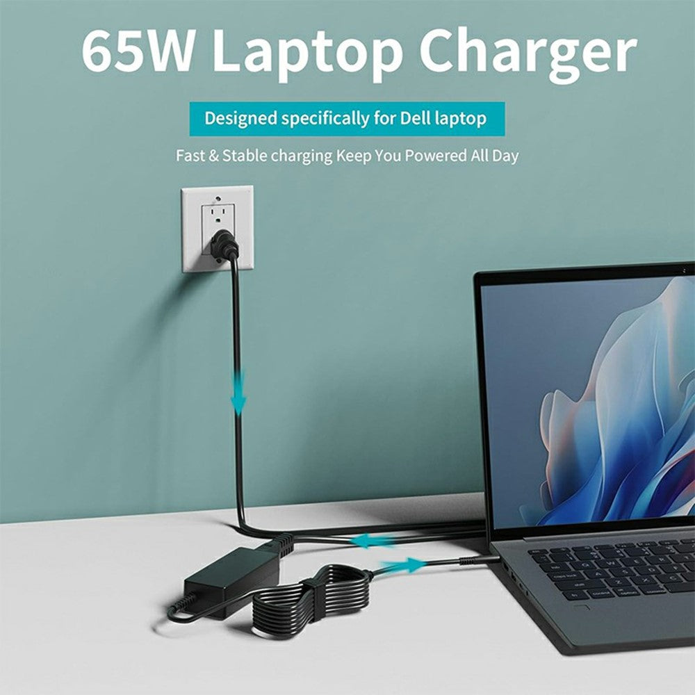 65W Laptop Charger 19.5V 3.34A 4.5x3.0mm Round Tip for Dell Inspiron 11 3147 / Inspiron 15 5555 / 5558
