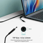 65W Laptop Charger 19.5V 3.34A 4.5x3.0mm Round Tip for Dell Inspiron 11 3147 / Inspiron 15 5555 / 5558