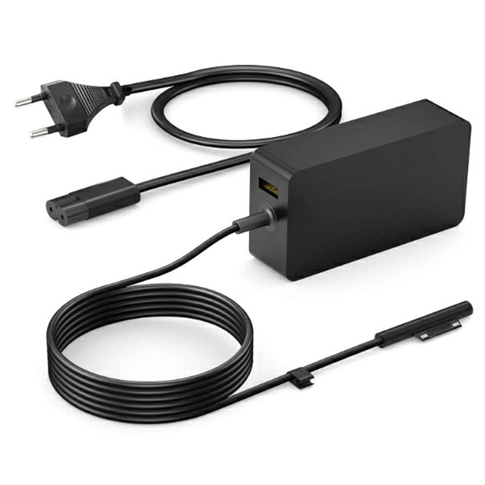 44W Laptop Charger for Microsoft Surface Pro 3 / 4 / 5 / 6 / 7 15V / 2.58A Power Adapter with 5V / 1A USB Port