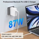 87W USB-C Hurtigoplader til bærbar computer til MacBook Pro 14 tommer (2023) / (2022) / MacBook Pro 15 tommer (2019) / (2018)