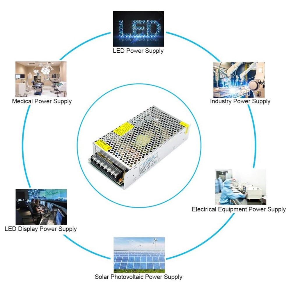 110V / 220V to DC 12V 10A 120W Converter Enclosed Switching Power Supply for CCTV Camera Security System LED Strip