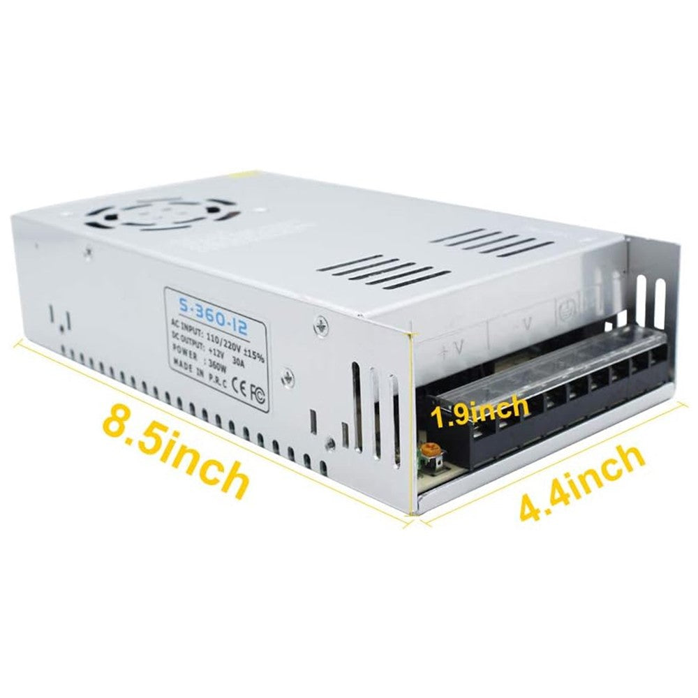110V / 220V to DC 12V 30A 360W Converter Enclosed Switching Power Supply for CCTV Camera Security System LED Strip