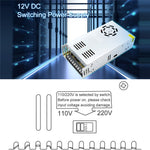 110V / 220V to DC 12V 30A 360W Converter Enclosed Switching Power Supply for CCTV Camera Security System LED Strip