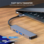 ENKAY HAT PRINCE 5-i-1 USB-C Hub Dockingstation Type-C til HD 4K Dual USB3.0 3,5 mm lydstik PD 60W Hurtig Opladning
