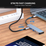 ENKAY HAT PRINCE 5-i-1 USB-C Hub Dockingstation Type-C til HD 4K Dual USB3.0 3,5 mm lydstik PD 60W Hurtig Opladning