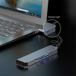 ENKAY HAT PRINCE 5-i-1 USB-C Hub Dockingstation Type-C til HD 4K Dual USB3.0 3,5 mm lydstik PD 60W Hurtig Opladning