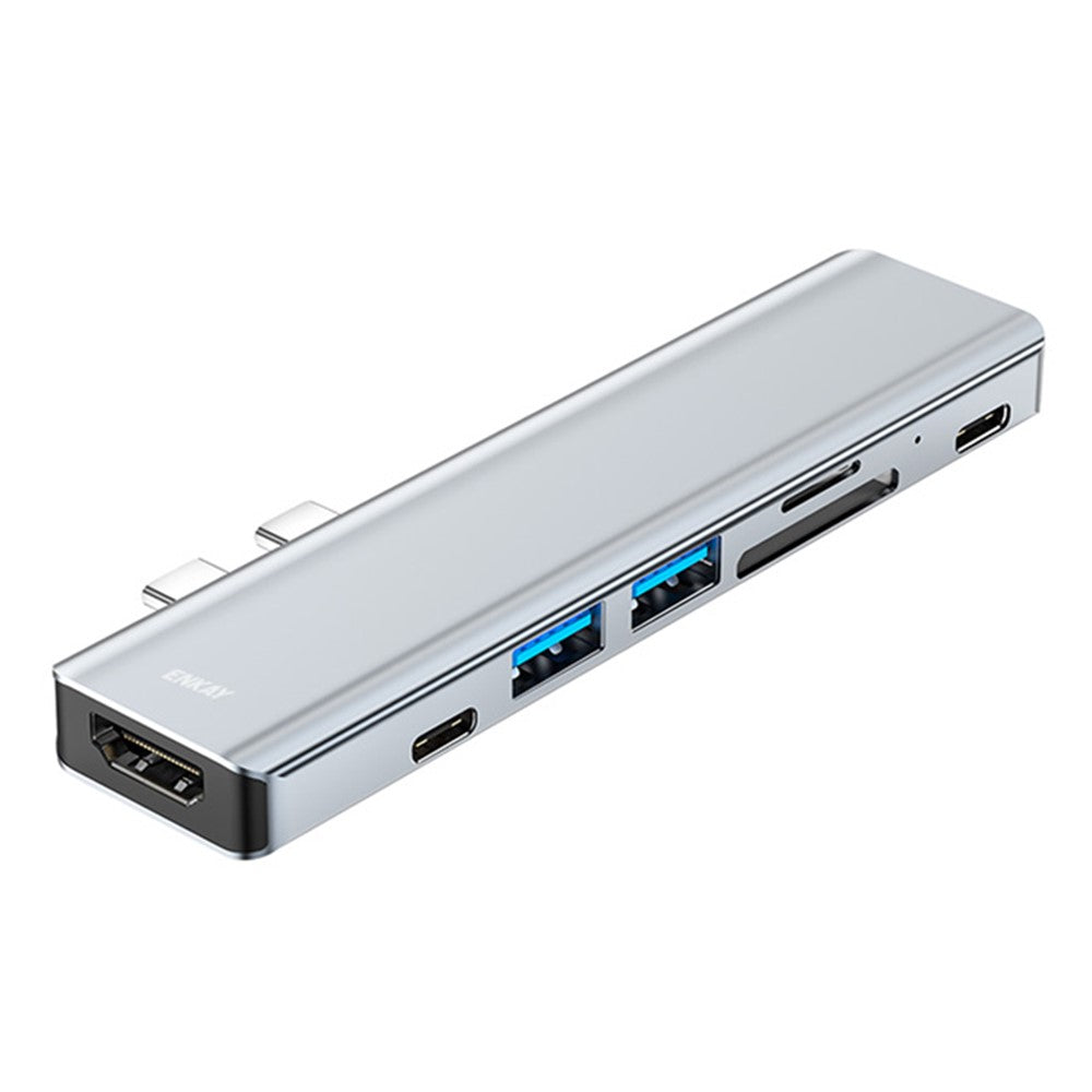 ENKAY HAT PRINCE Type-C Hub til HD 4K-adapter med USB-C USB3.0 TF SD-kortlæserport PD Hurtigopladning til MacBook-computer