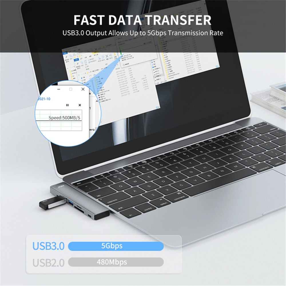 ENKAY HAT PRINCE Type-C Hub til HD 4K-adapter med USB-C USB3.0 TF SD-kortlæserport PD Hurtigopladning til MacBook-computer