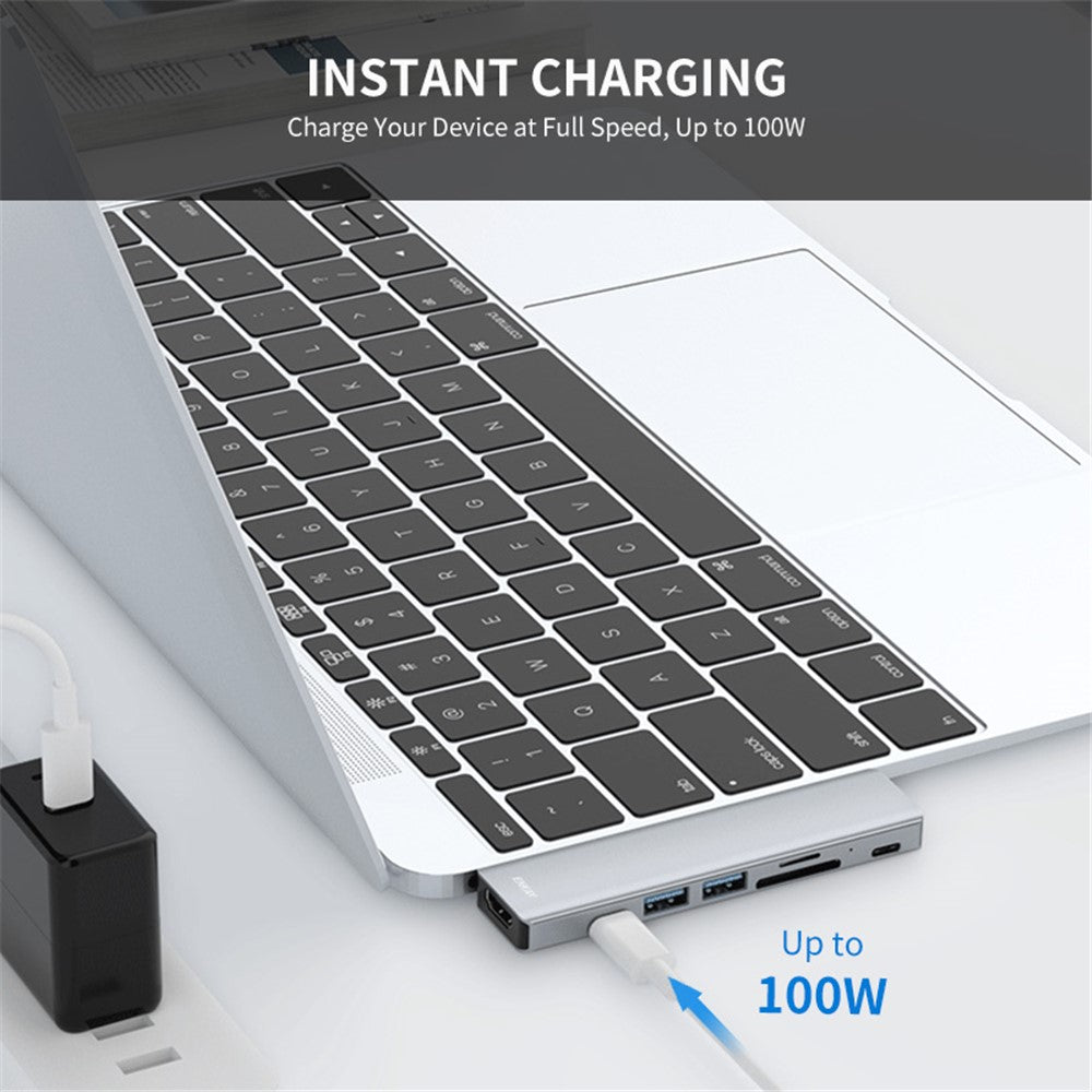 ENKAY HAT PRINCE Type-C Hub til HD 4K-adapter med USB-C USB3.0 TF SD-kortlæserport PD Hurtigopladning til MacBook-computer