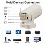 V5 Portable Smart Projector 8K Video Decoding Android 14 Dual Band WiFi6 Bluetooth-compatible 5.2 KTV Karaoke Home Theater