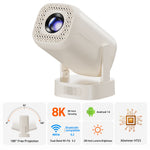 V5 Portable Smart Projector 8K Video Decoding Android 14 Dual Band WiFi6 Bluetooth-compatible 5.2 KTV Karaoke Home Theater