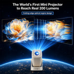 V5 Portable Smart Projector 8K Video Decoding Android 14 Dual Band WiFi6 Bluetooth-compatible 5.2 KTV Karaoke Home Theater