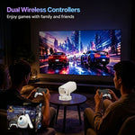 V5 Portable Smart Projector 8K Video Decoding Android 14 Dual Band WiFi6 Bluetooth-compatible 5.2 KTV Karaoke Home Theater