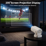 V5 Portable Smart Projector 8K Video Decoding Android 14 Dual Band WiFi6 Bluetooth-compatible 5.2 KTV Karaoke Home Theater