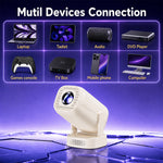 V5 Portable Smart Projector 8K Video Decoding Android 14 Dual Band WiFi6 Bluetooth-compatible 5.2 KTV Karaoke Home Theater