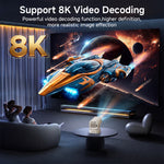 V5 Portable Smart Projector 8K Video Decoding Android 14 Dual Band WiFi6 Bluetooth-compatible 5.2 KTV Karaoke Home Theater