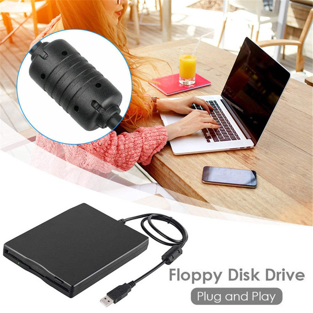3,5 tommer eksternt USB-diskettedrev bærbart plug and play 1,44 MB FDD-diskettedrev