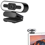 A55 1080P computerkamera til hjemmekontoret med indbygget mikrofon til liveundervisning USB-webcam med LED-fyldlys