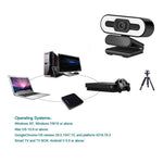 A55 1080P computerkamera til hjemmekontoret med indbygget mikrofon til liveundervisning USB-webcam med LED-fyldlys