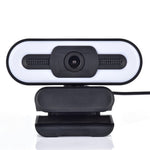 A55 1080P computerkamera til hjemmekontoret med indbygget mikrofon til liveundervisning USB-webcam med LED-fyldlys