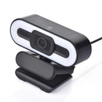A55 1080P computerkamera til hjemmekontoret med indbygget mikrofon til liveundervisning USB-webcam med LED-fyldlys