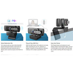 1080P Full HD USB Webcam Plug Play Monitor Camera with Microphone/Privacy Cover for Desktop Computers Laptops Video Work